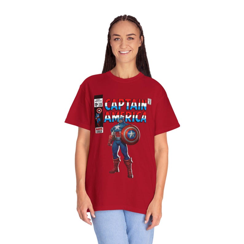 Captain America Marvel Rivals Shirt, Steve Rogers Fan T-Shirt, Retro Comic Shirt, Marvel Fan Geschenk Bild 10