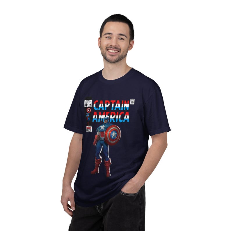 Captain America Marvel Rivals Shirt, Steve Rogers Fan T-Shirt, Retro Comic Shirt, Marvel Fan Geschenk Bild 6