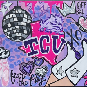 TCU Hornfrogs Custom College Spirit Canvas Painting