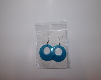 Icy Blue Hoop Earrings