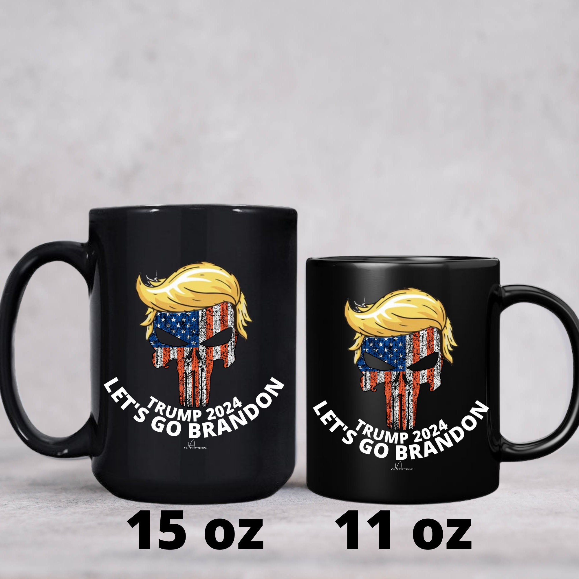 Trump 2024 Let's Go Brandon Black Coffee Mug Trump Fan Etsy