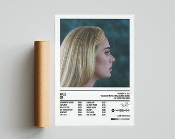 Album Print Lyrics Gift Framed Original Art 21 Adele Poster