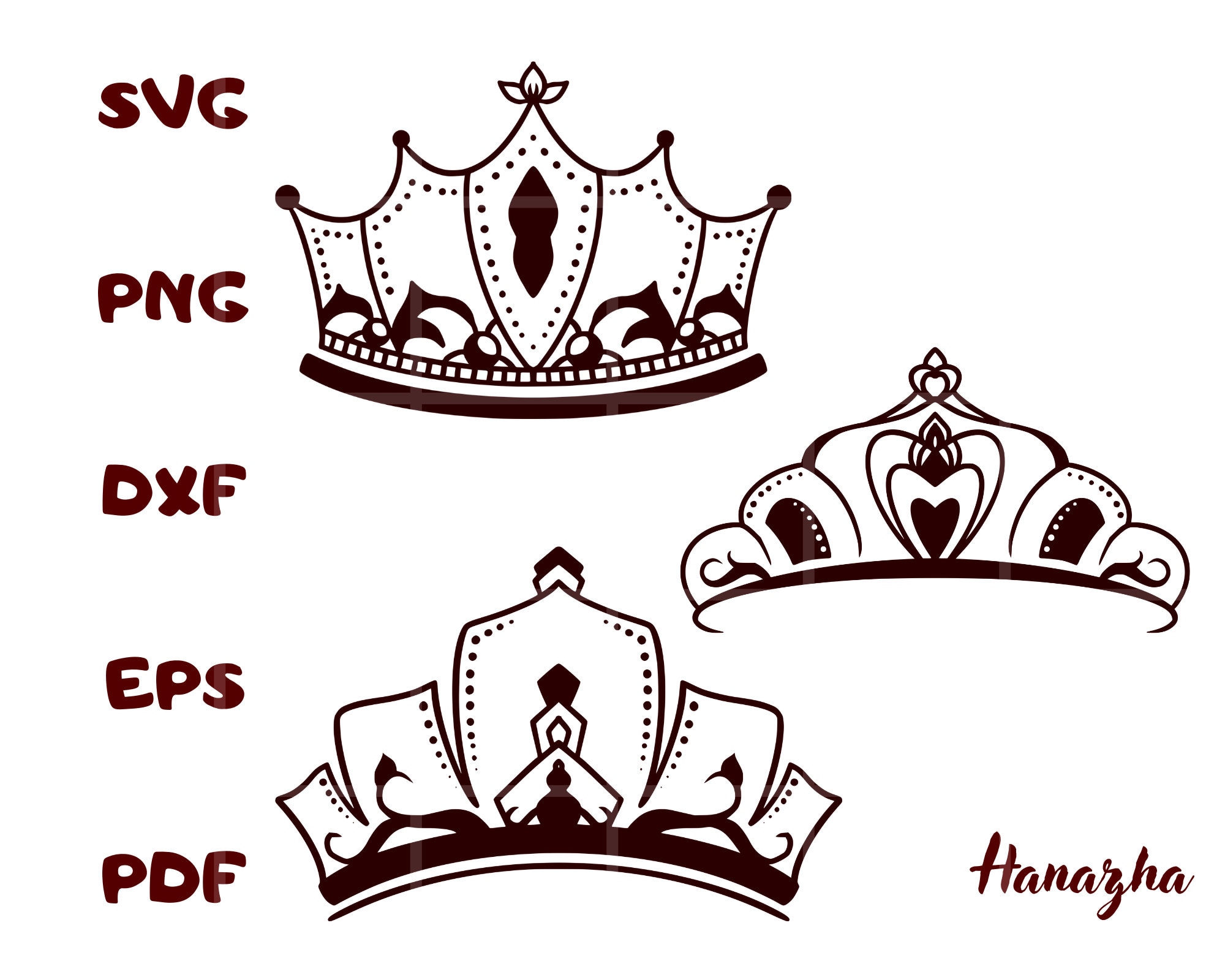 Crown SVG Bundle, Crown Svg, Tiara Svg, Queen Tiara Svg, Princess Tiara