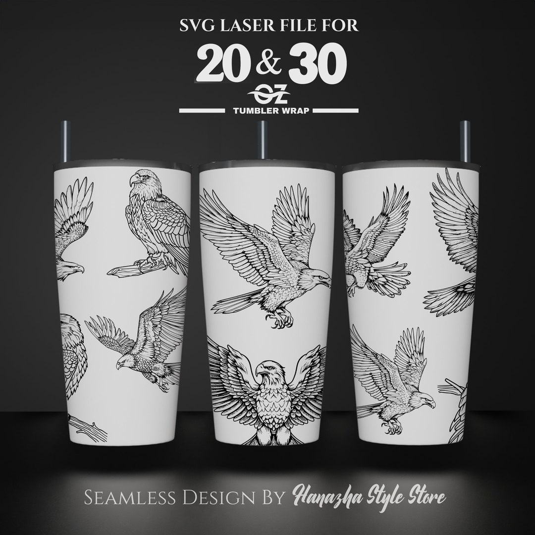 Eagle Laser Engraved Tumbler Wrap Design: 20oz 30oz SVG File - Etsy