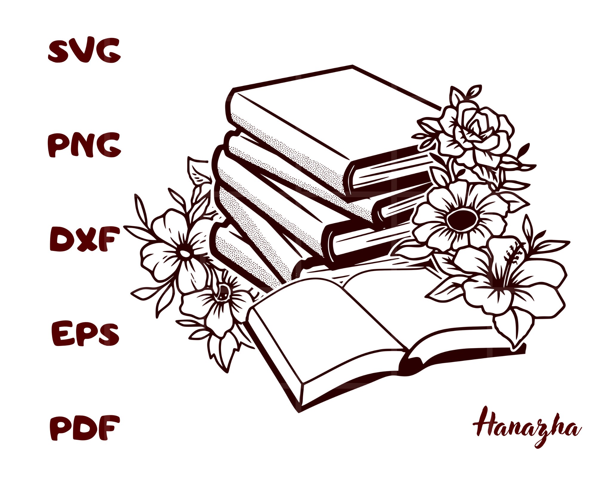 Book With Flowers SVG, Book With Wildflowers, Floral Book SVG, Book SVG