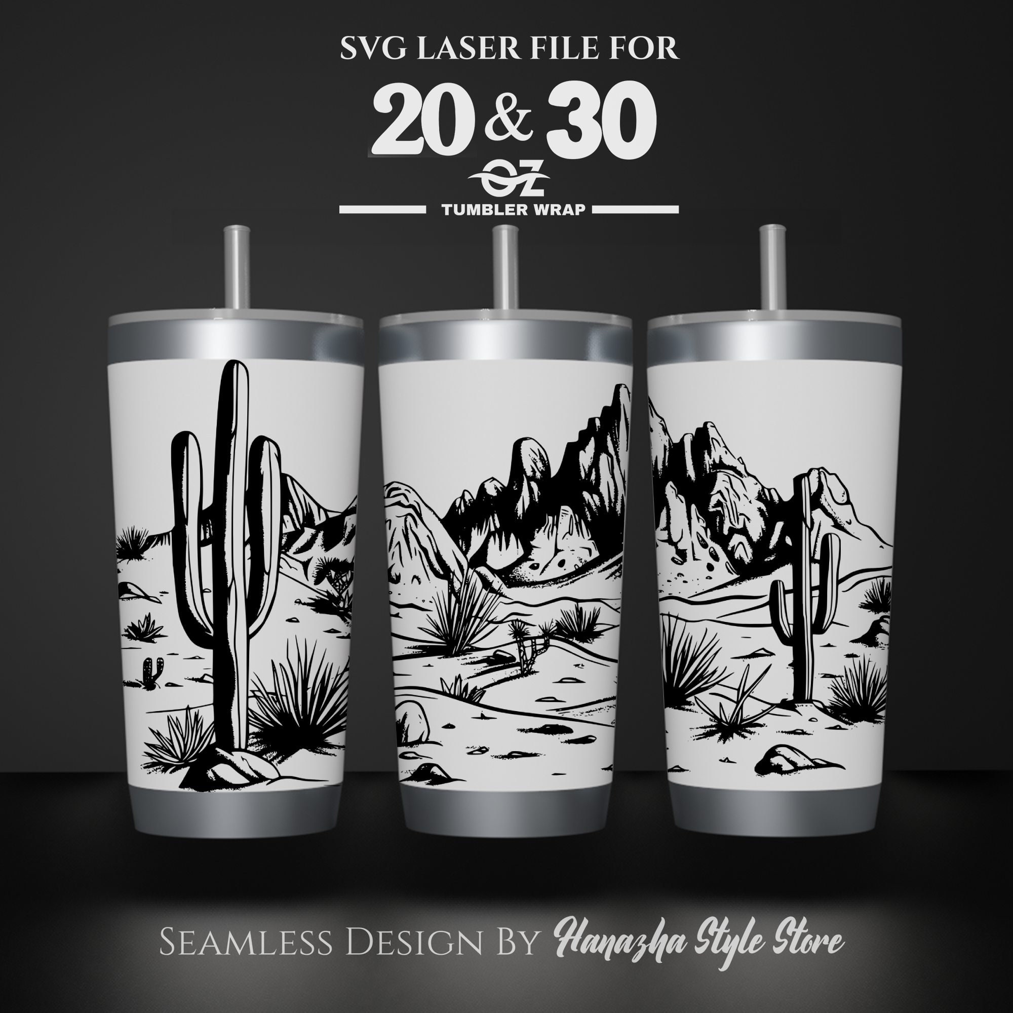 Desert Tumbler Wrap: Laser Engraved SVG File (20 & 30 Oz) - Etsy