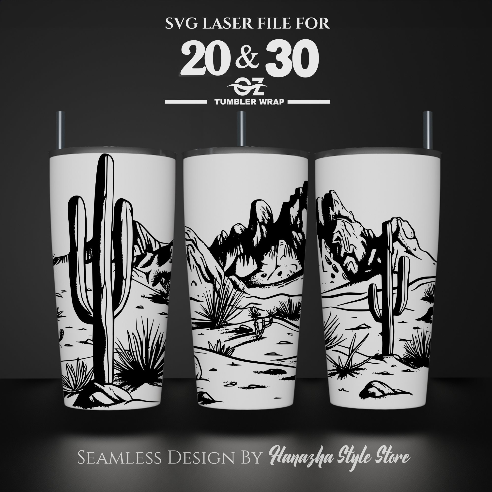 Desert Tumbler Wrap: Laser Engraved SVG File (20 & 30 Oz) - Etsy