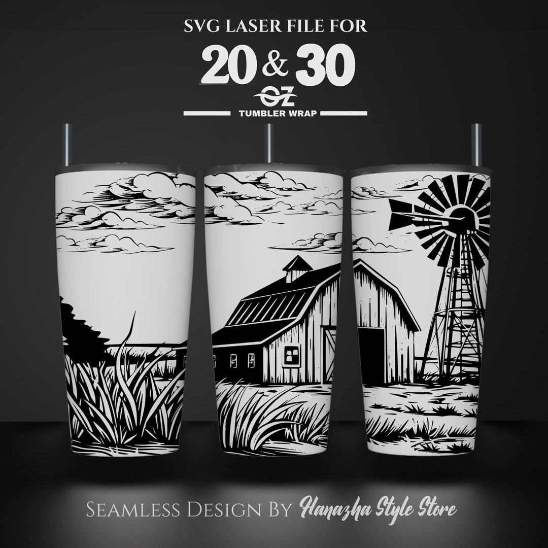 Farmhouse Tumbler Wrap: Laser Engraved Design SVG (20 & 30 Oz) - Etsy