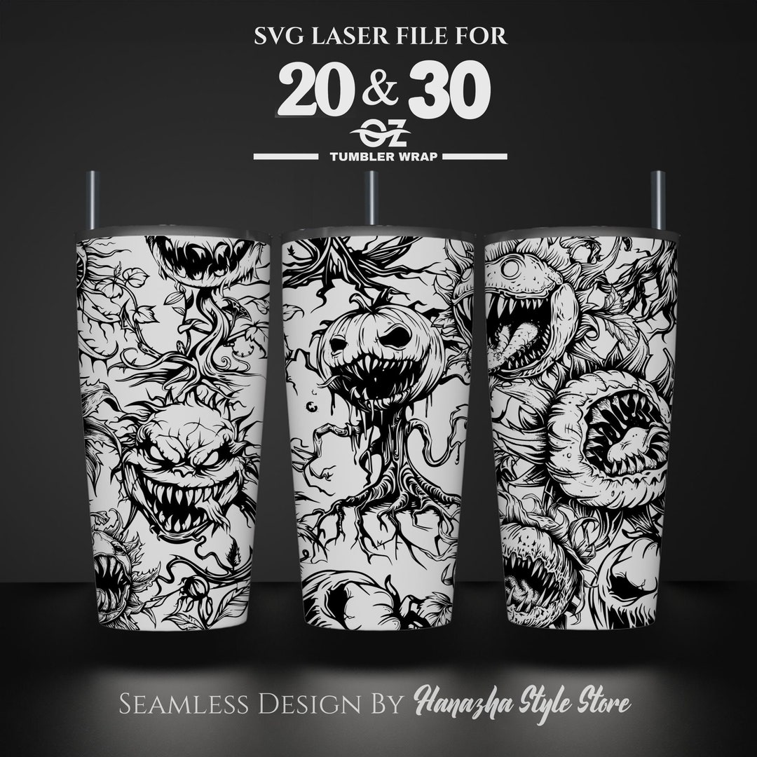 Scary Plant Tumbler Wrap: Laser Engraved Design (20 & 30 Oz) (SVG File ...
