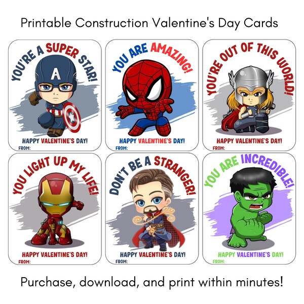 Superhero Valentine - Etsy