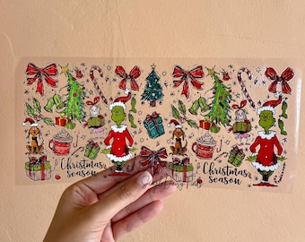Christmas uvdtf cup wraps, hate hate hate Cup Wrap, Ready To Apply, Mean one, Christmas, Permanent decal, No heat needed, Waterproof