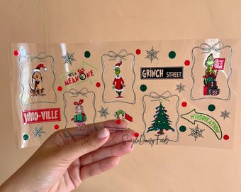 Christmas uvdtf cup wraps, hate hate hate Cup Wrap, Ready To Apply, Mean one, Christmas, Permanent decal, No heat needed, Waterproof