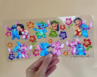 Stitch UV DTF Cup Wrap: uvdtf cup and tumbler stickers, ships fast