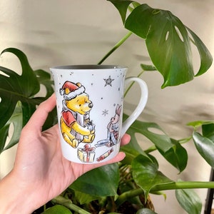 Christmas Mug, Coffee Mug, Winnie Mug Christmas Holiday Gift Winnie the Pooh Themed Mug Winnie Christmas