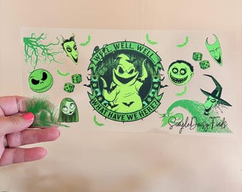 Pegatinas UV DTF de Pesadilla antes de Navidad: pegatinas UVDTF para tazas y vasos, envío rápido, Boogieman