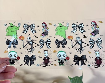 Nightmare Before Christmas UV DTF Wrap: Jack and Sally uvdtf cup and tumbler stickers