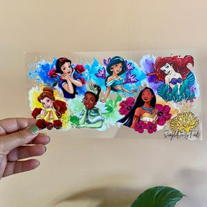 uvdtf princess cup wrap, happiest place on earth, ready to ship physical wrap, magical cup wrap, 16 oz can glass sticker, uvdtf stickers