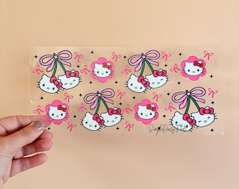 Kitty UV DTF Cup Wrap, uvdtf stickers for cups and tumblers, ships fast