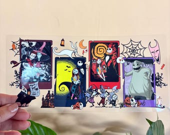 Nightmare Before Christmas UV DTF Wrap: Jack and Sally uvdtf cup and tumbler stickers