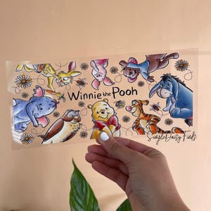 Winnie the Pooh UV DTF Cup Wrap: uvdtf stickers for cups and tumblers, ships fast