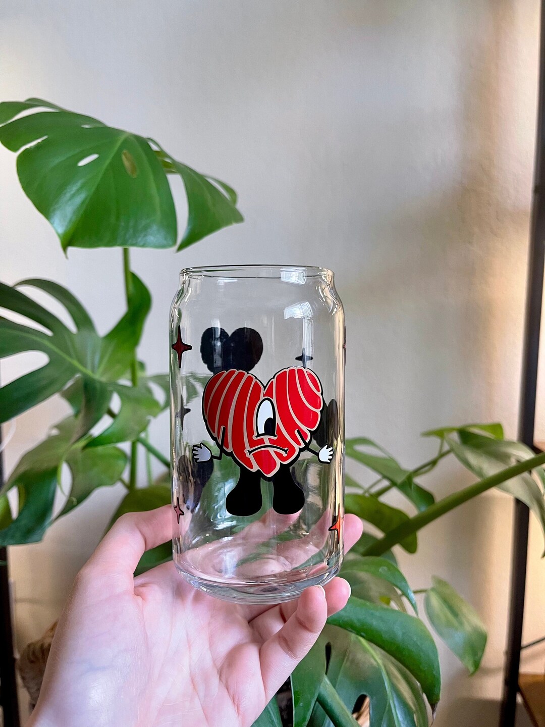 Bad Bunny Concha Cup Can Glass With Concha Hearts Un - Etsy