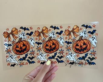 Halloween UV DTF Wrap, uvdtf stickers for cups and tumblers, ships fast