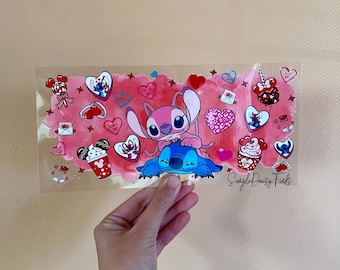 UV DTF Stitch Cup Wrap: uvdtf stickers for cups and tumblers, ships fast