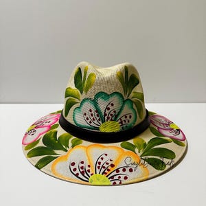 Mexican Hand Painted Straw Hat - Etsy
