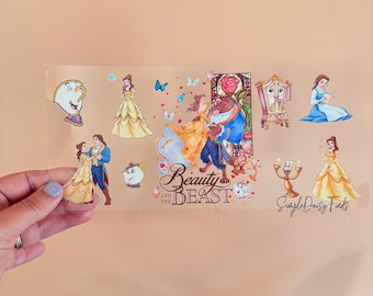 Princess Belle UV DTF Cup Wrap, uvdtf cup and tumbler stickers, ships fast