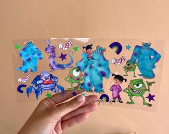 Monsters Inc. UV DTF Cup Wrap: uvdtf stickers for cups and tumblers, ships fast