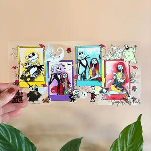 Nightmare Before Christmas UV DTF Cup Wrap: Jack and Sally Halloween uvdtf cup  stickers