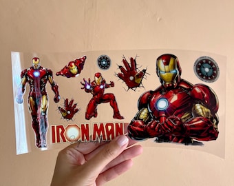 Super hero UV DTF Cup Wrap, kids heroes uvdtf stickers for cups and tumblers, ships fast