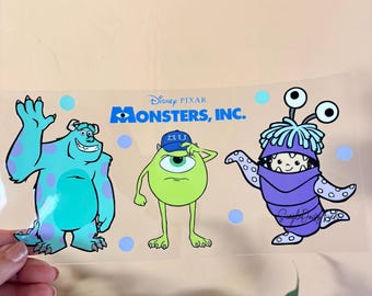 Monsters Inc. UV DTF Cup Wrap: uvdtf stickers for cups and tumblers, ships fast