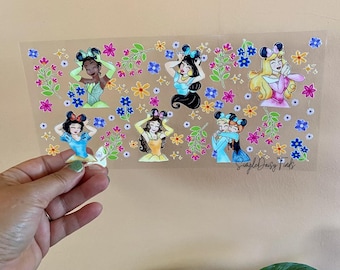 Princess UV DTF Cup Wrap, uvdtf stickers for cups and tumblers, ships fast