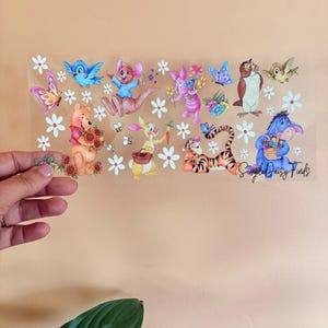 Winnie the Pooh UV DTF Cup Wrap: uvdtf cup and tumbler stickers, ships fast