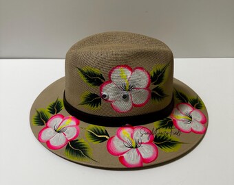 Hand-Painted Mexican Floral Hat, Traditional Sombrero, christmas gift ideas
