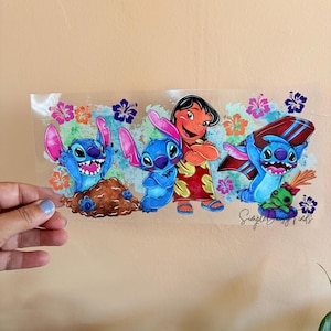 UV DTF Stitch Cup Wrap: uvdtf cup and tumbler stickers, ships fast