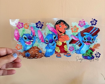 UV DTF Stitch Cup Wrap: uvdtf cup and tumbler stickers, ships fast