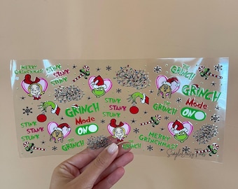 Christmas UV DTF Cup Wrap: uvdtf stickers for cups and tumblers, mean one design