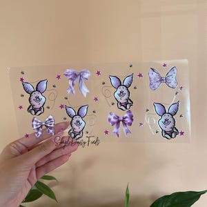Piglet UV DTF Cup Wrap: uvdtf stickers for cups and tumblers, ships fast