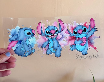 UV DTF Stitch Cup Wrap: uvdtf cup and tumbler stickers, ships fast