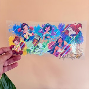 holographic uvdtf princess cup wrap, happiest place on earth, ready to ship physical wrap, magical cup wrap, uvdtf cup stickers