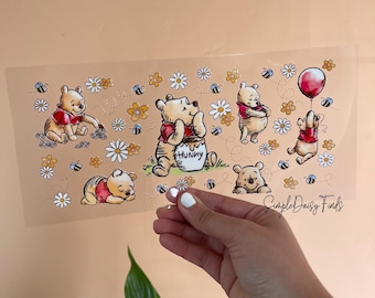 uv dtf Winnie cup wrap, uv dtf cup wrap, Winnie vintage wrap, Winnie uvdtf ready to ship uvdtf cup wrap, coquette uvdtf wrap stickers,
