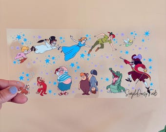 uvdtf cup wrap Peter Pan, UV DTF stickers for cups and tumblers, ships fast
