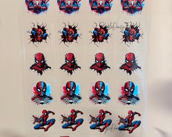 Spiderman UV DTF sticker sheet, uvdtf cup and tumbler stickers