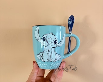 Stitch themed coffee mug, stitch coffee cup, holiday stitch mug, coffee mugs for christmas gifts