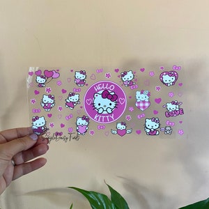 Kitty Cup Wrap: uvdtf stickers for cups and tumblers, ships fast