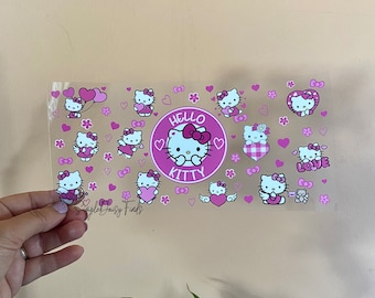 uvdtf kitty cup wraps, ready to ship physical wrap, 16 oz can glass stickers, kitty cup wrap uvdtf, stickers for tumblers and cups