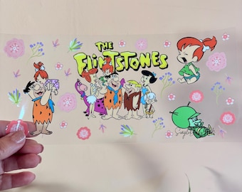 Flintstone Theme UV DTF Cup Wrap: uvdtf cup and tumbler stickers, ships fast