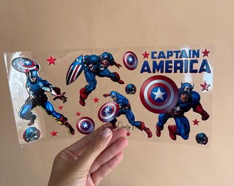 Super hero UV DTF Cup Wrap, kids heroes uvdtf stickers for cups and tumblers, ships fast